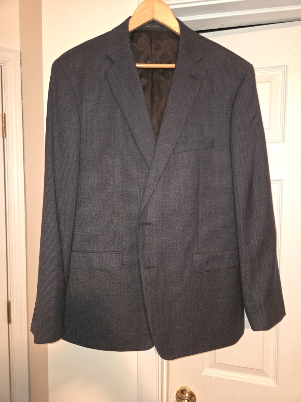 Calvin Klein 48R Charcoal Blue Birdseye Blazer NWOT Classic Fit Sport Coat